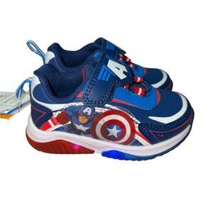 Nwt Kids Blue Captain America light up Shoes
